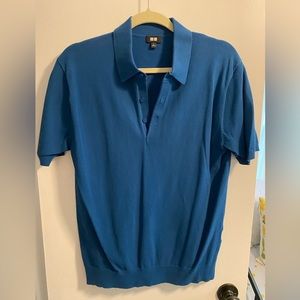 Blue Uniqlo Knit Polo medium
